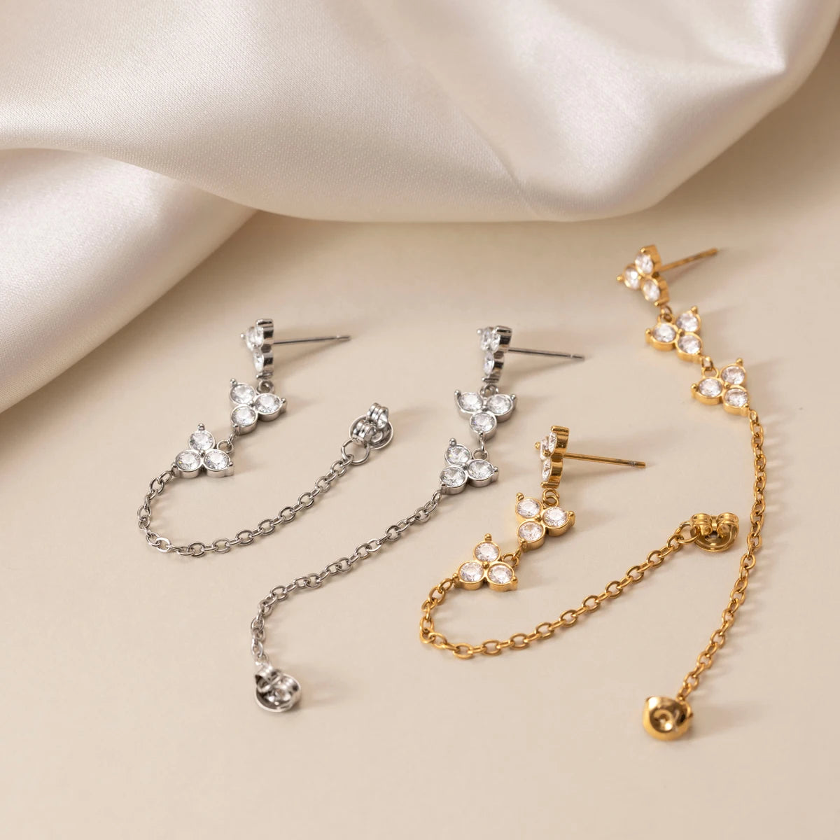 Zircon Flower Earrings