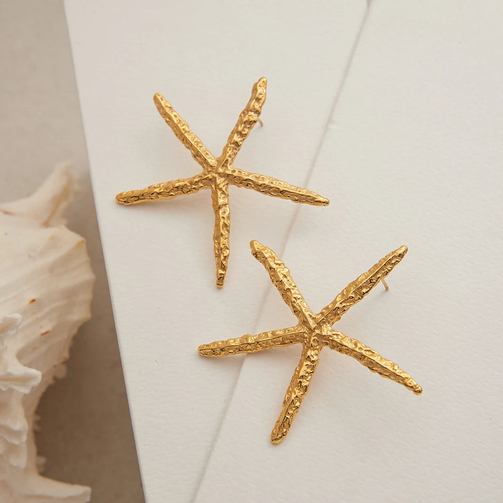Oceanic Starfish Pendant Necklace & Earrings Set