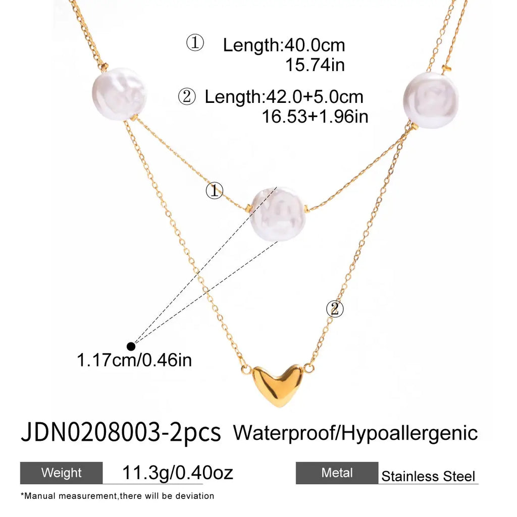 Pearl Heart Pendant Necklace