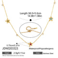 Colorful Zircon Flower Bracelet And Necklace Set