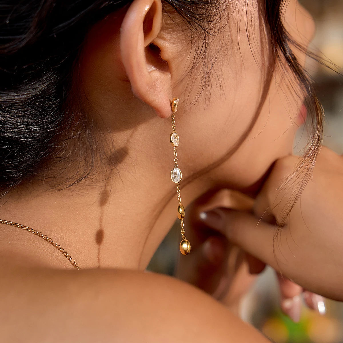 Delicate Zircon Drop Earrings