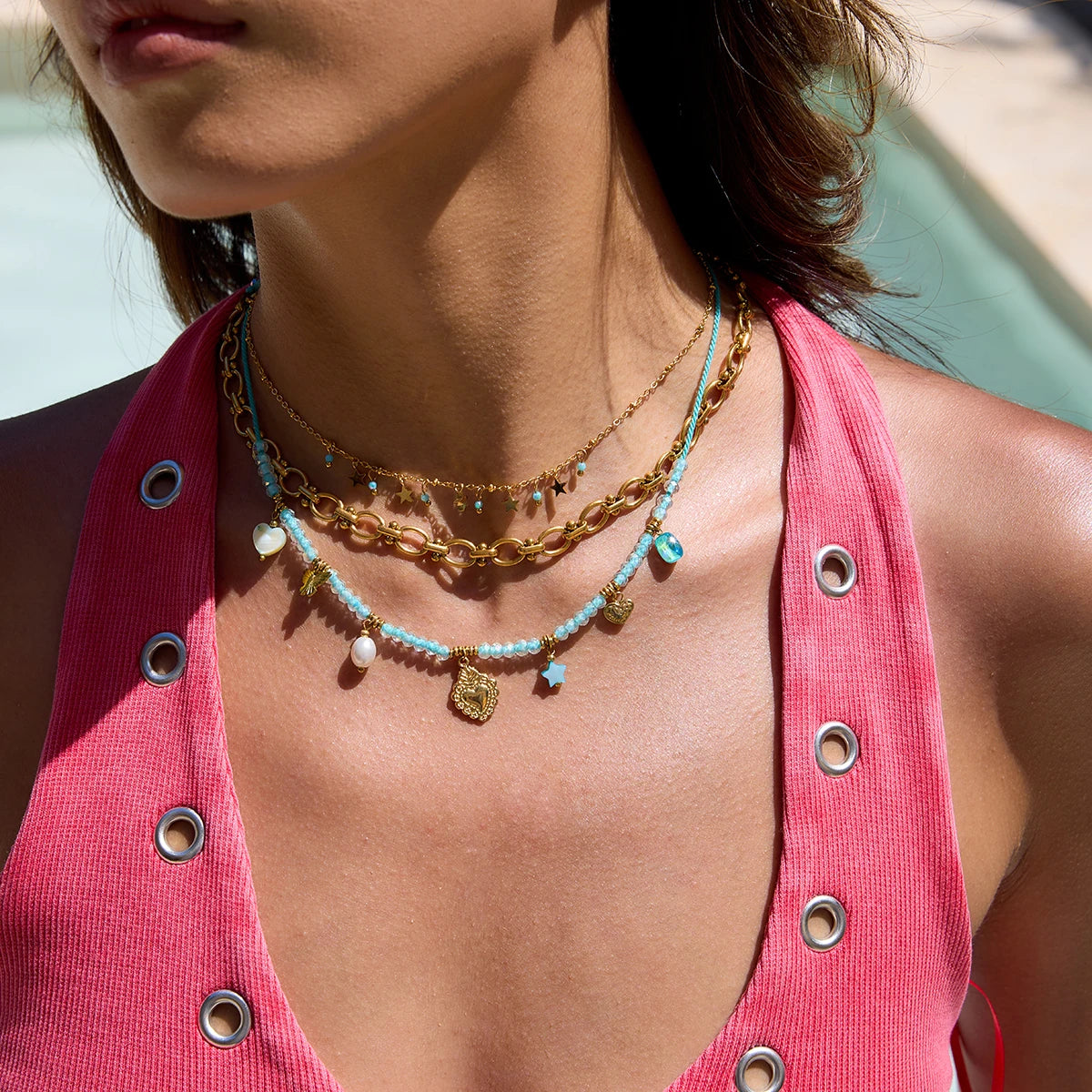 Natural Pearls Butterflies Love Pendant Necklace