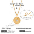 Moon Star Sun Double Side Pendant Necklace