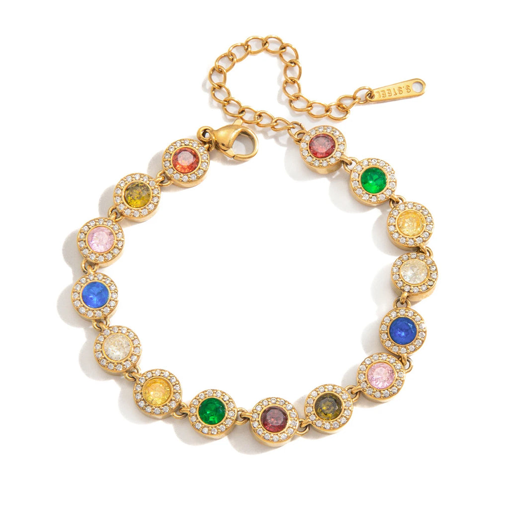 Multicolor Round Zircon Bracelet