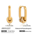 Crystal Circle U Shape Clip Earrings