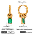 Elegant Green White Zircon Drop Earrings