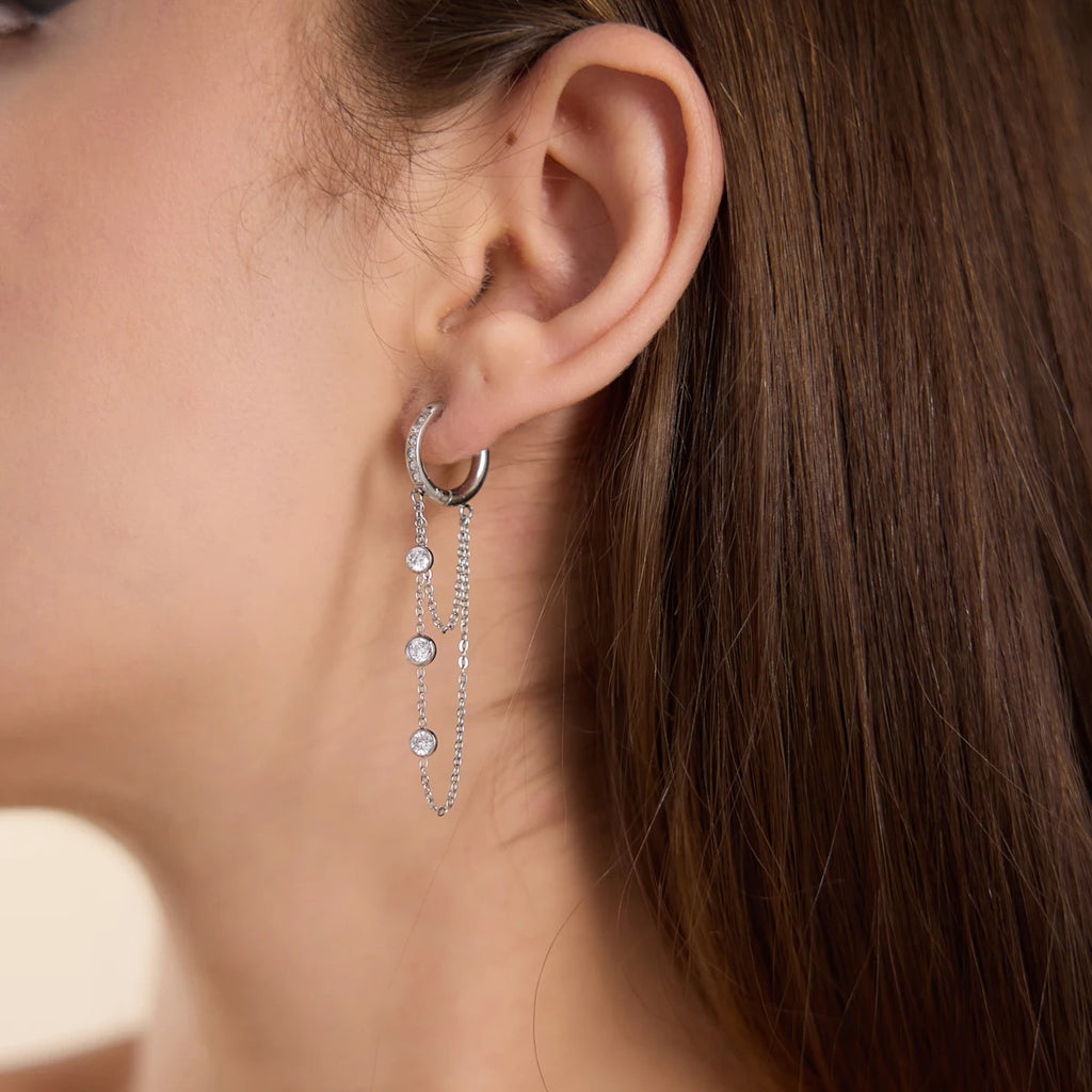 Exquisite Tassel Round Zircon Drop Dangle Earring