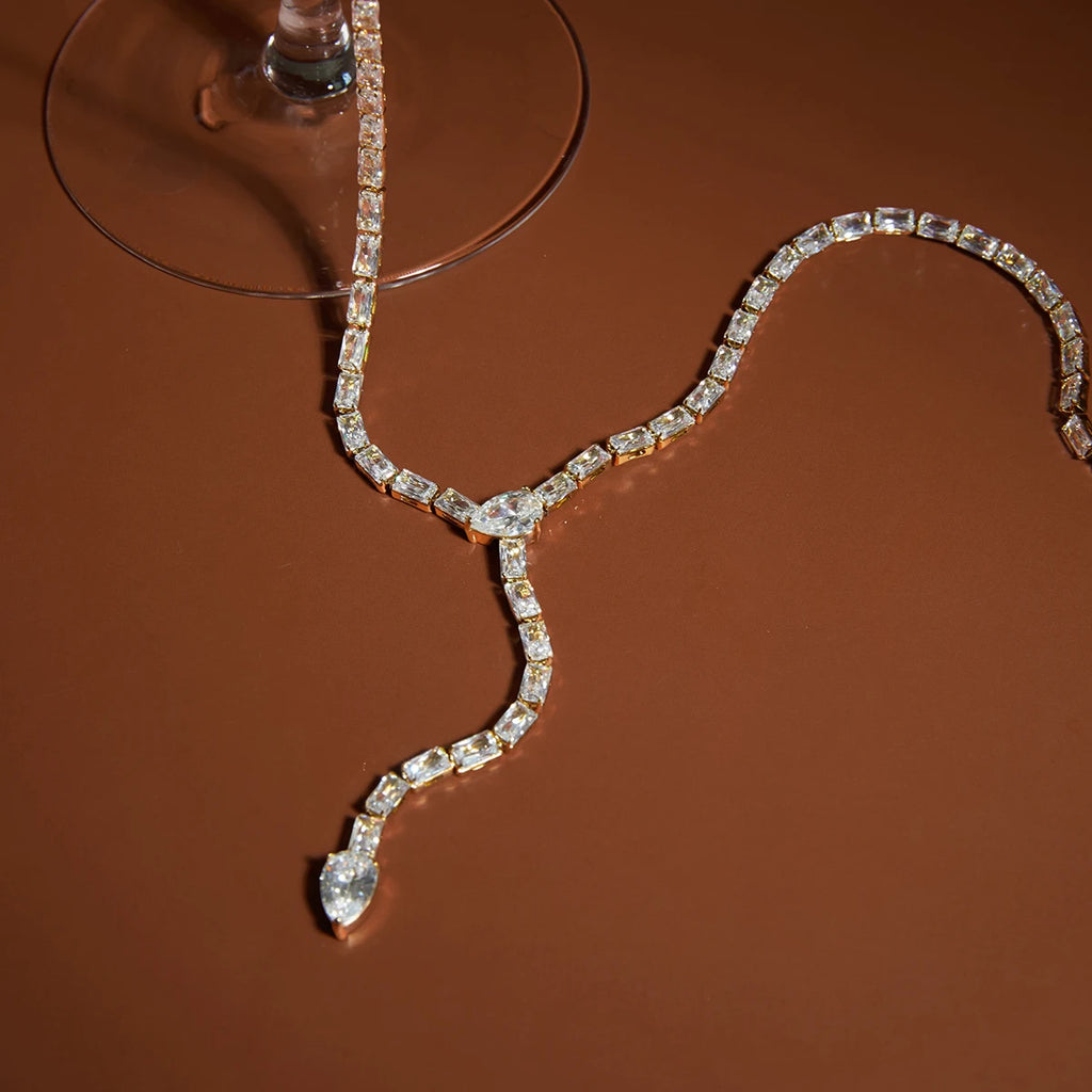 Luxury Y Shape Zircon Tennis Chain Necklace