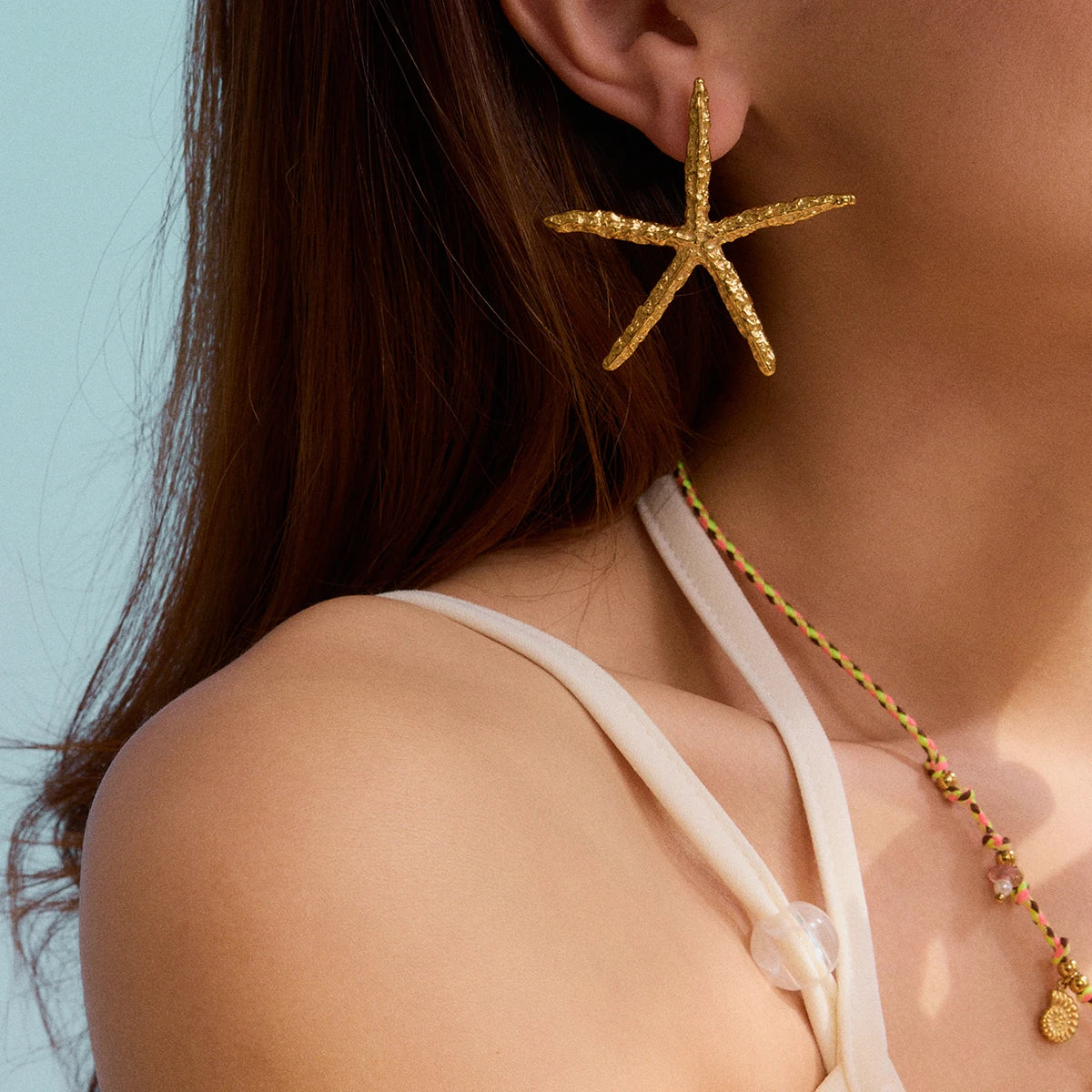 Oceanic Starfish Pendant Necklace & Earrings Set