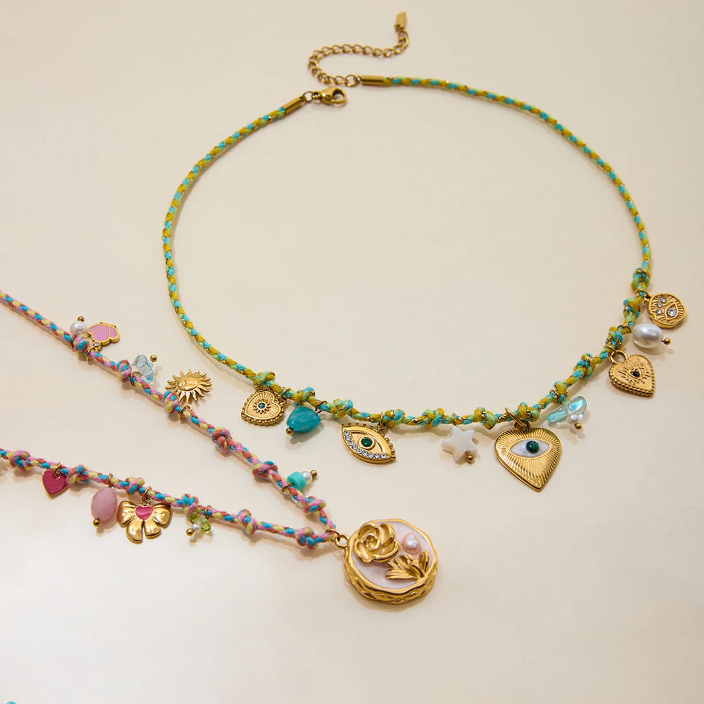 Devil's Eye Heart Pendant Necklace