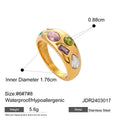 Color Cubic Zirconia Diamonds Stainless Steel Rings