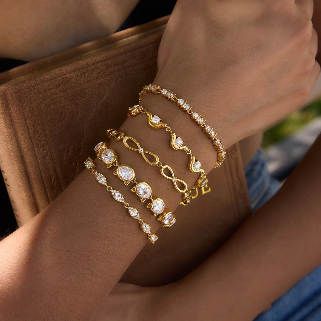 Luxury Chunky Zircon Geometric Bracelet