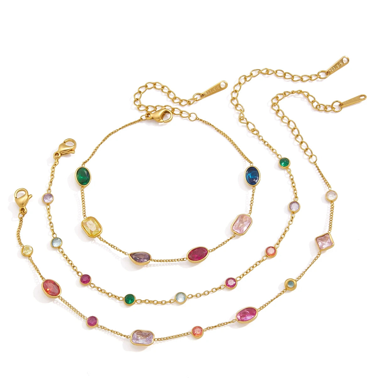 Classic Colorful Zircon Geometric Bracelet