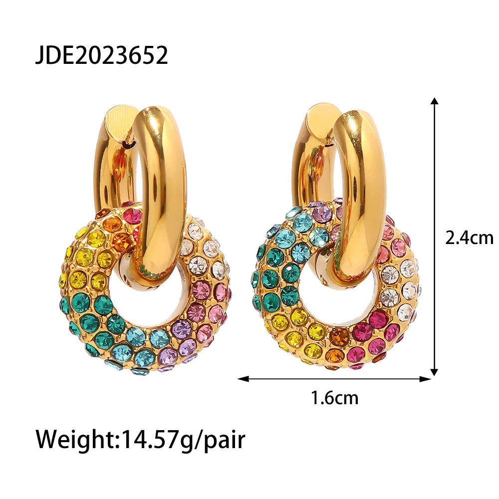 Exquisite Colorful Round Donut Earrings