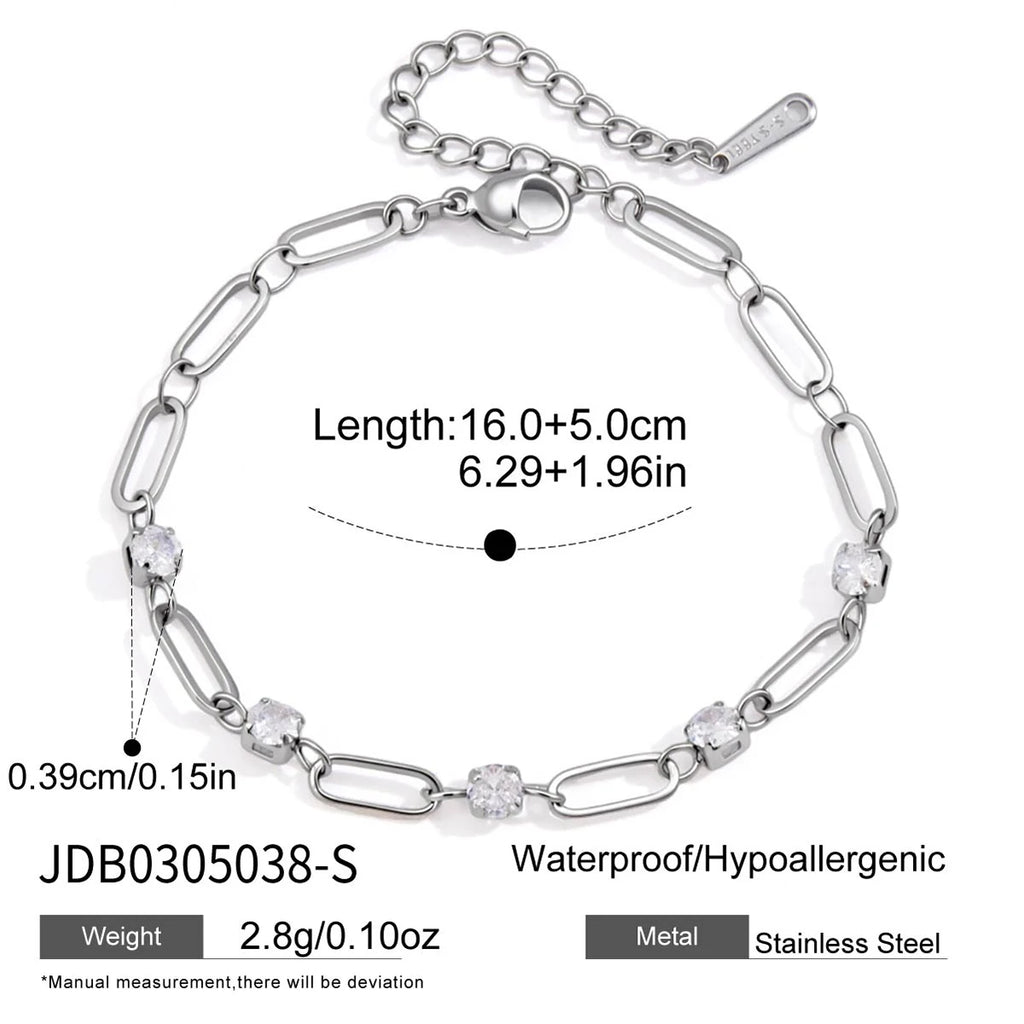 Delicate Geometric Zircon Bracelet