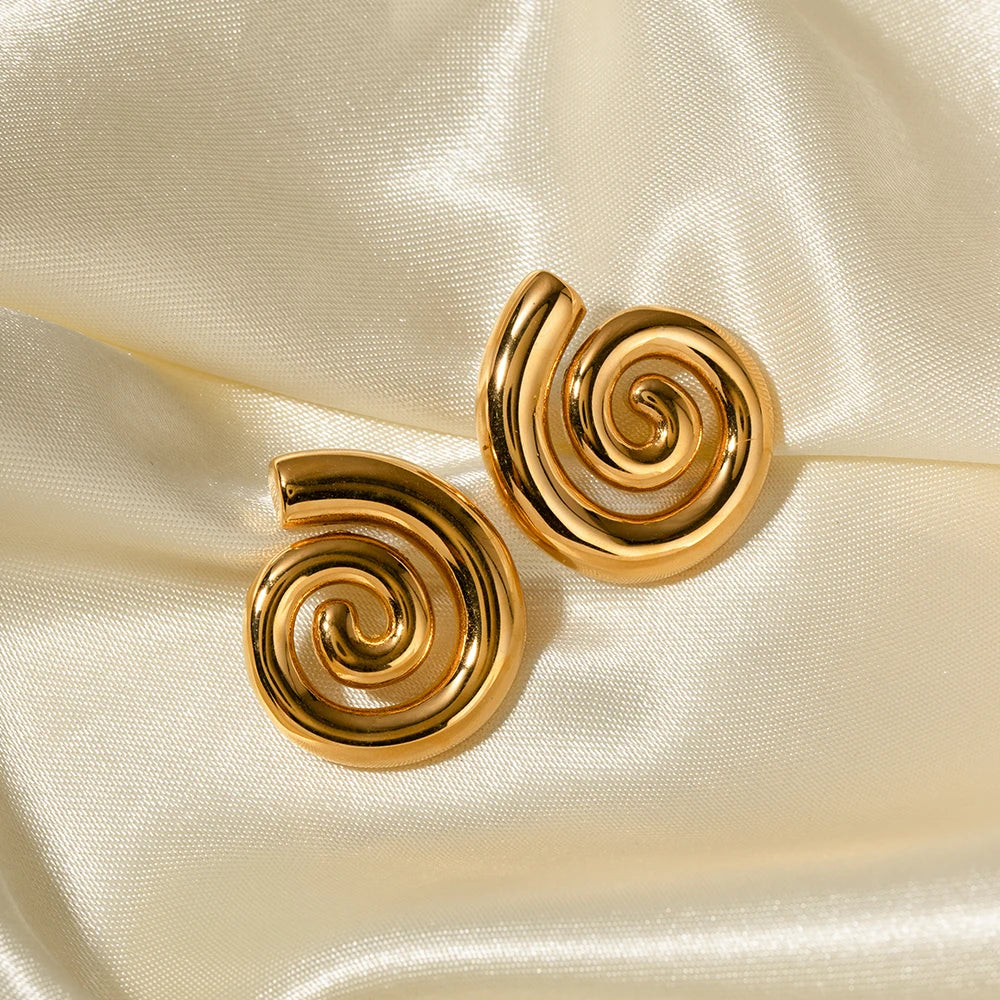 Glossy Spiral Hollow Hoop Earrings