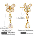Delicate Zircon Butterfly Heart Water Drop Earrings