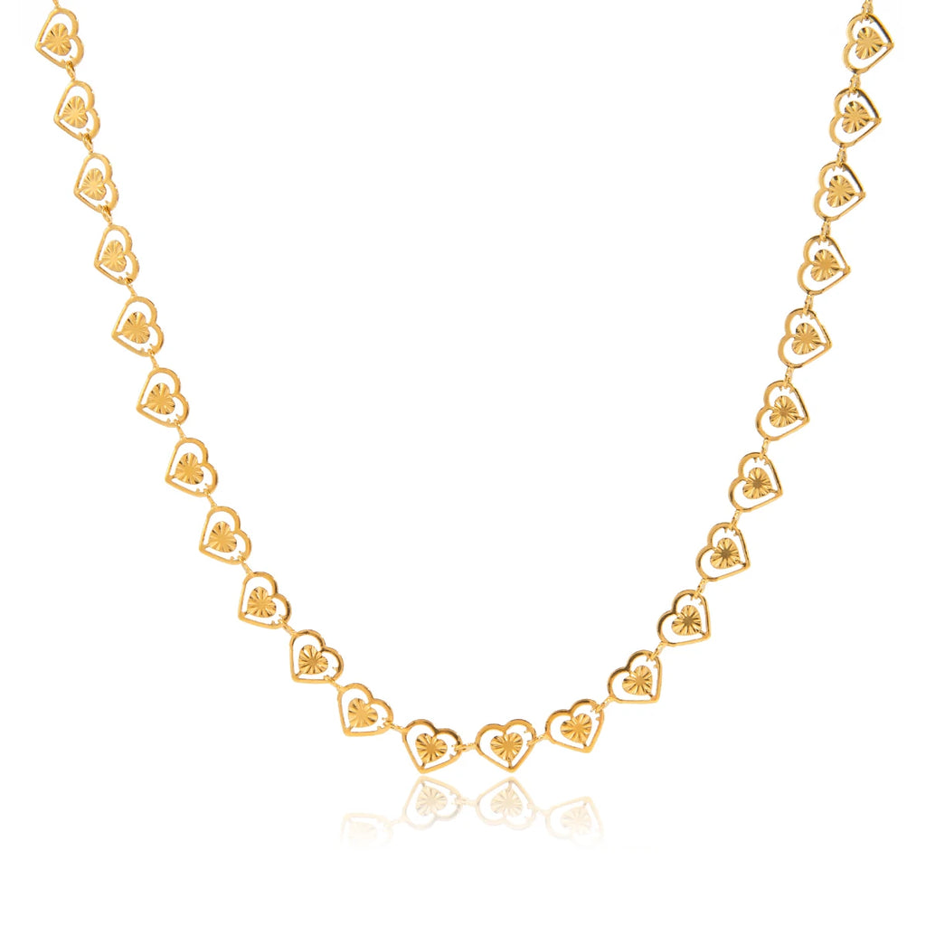 Romantic Heart Choker Necklace