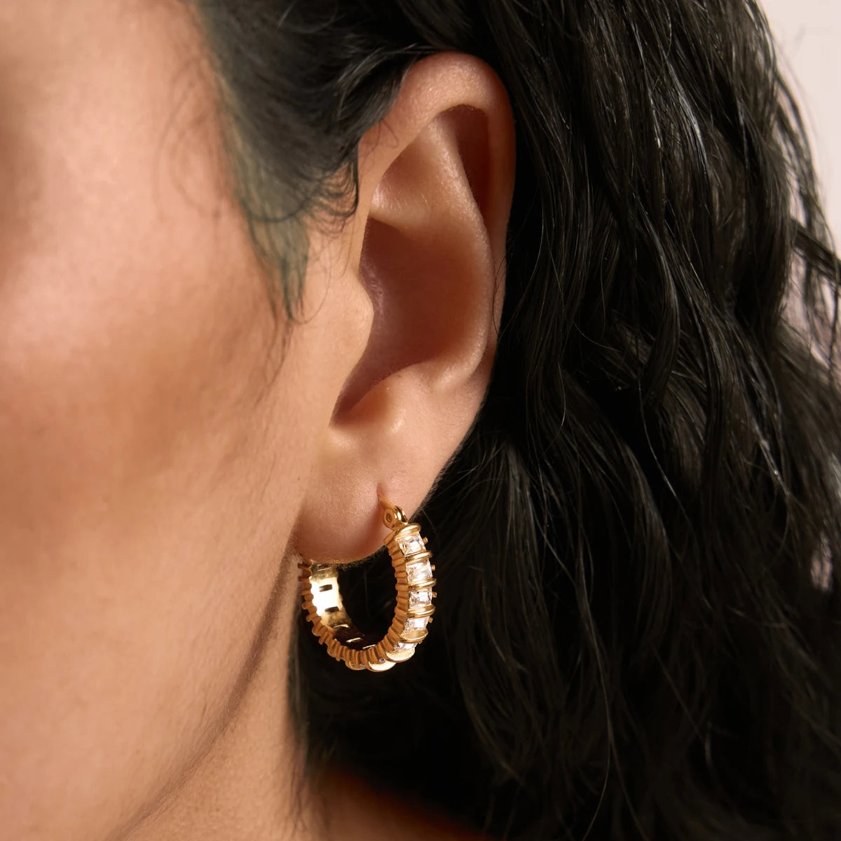 Zircon Hoop Earring