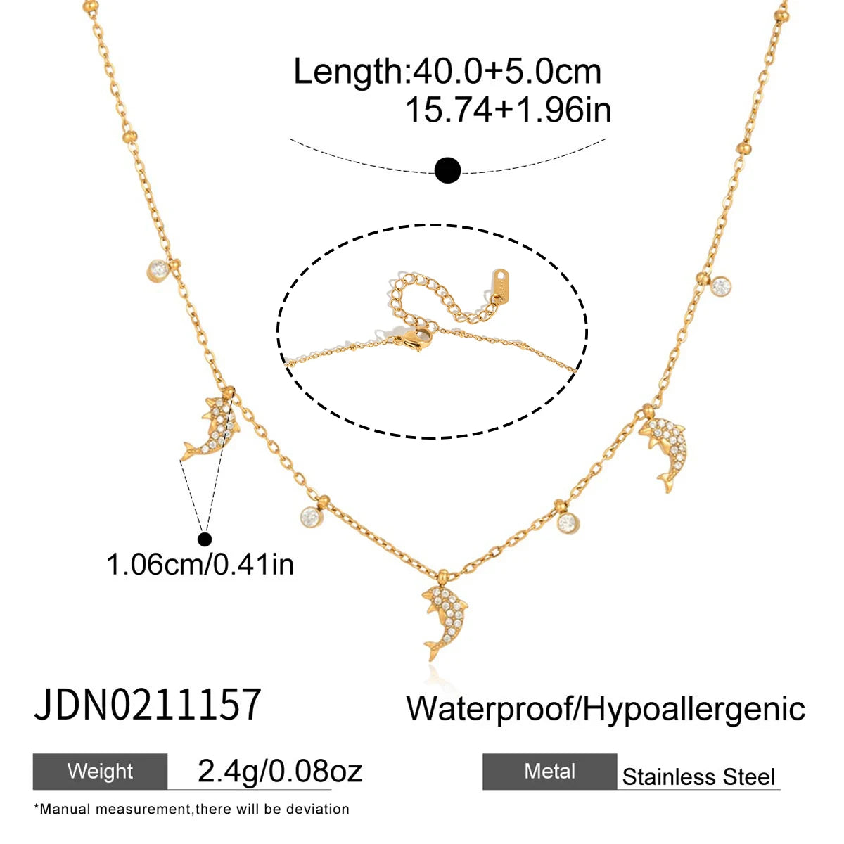 Delicate Crystal Starfish Turtle Dolphin Pendant Necklace