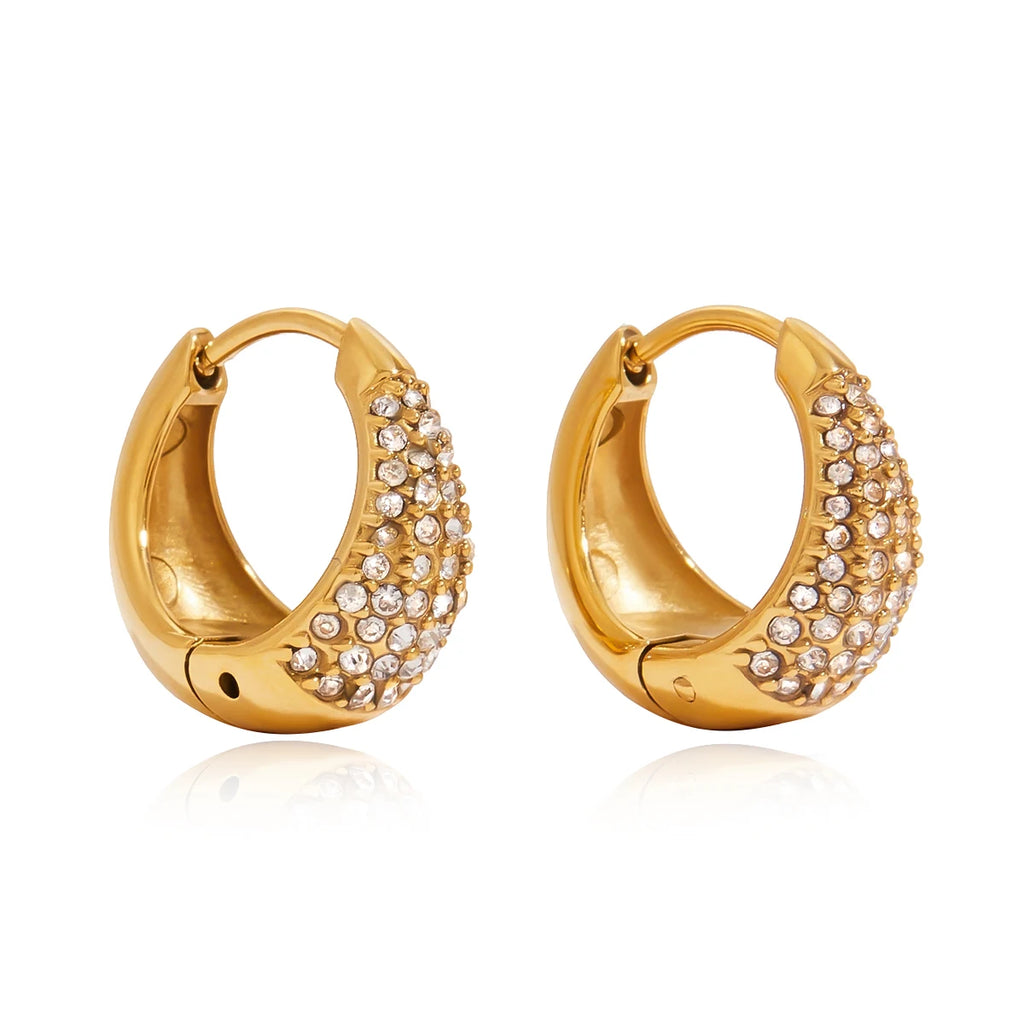 U-shaped Earrings With Zirconia Stones