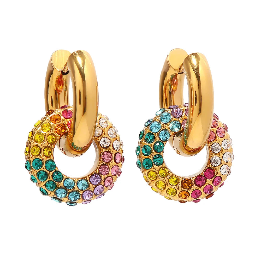 Exquisite Colorful Round Donut Earrings