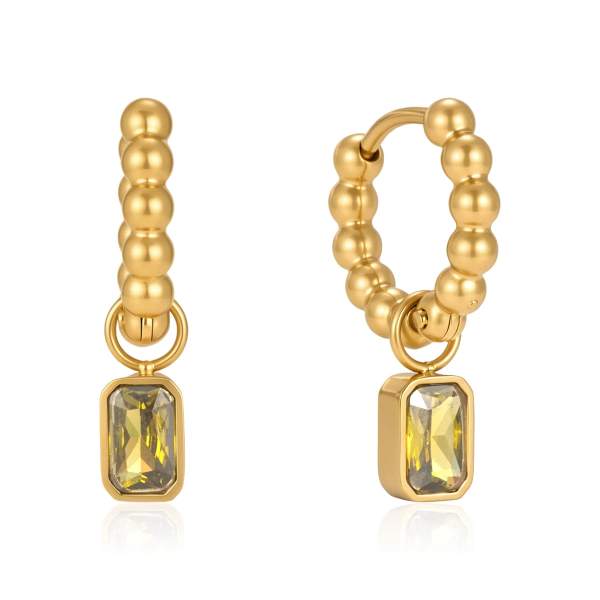Chic Green Zircon Pendant Earring