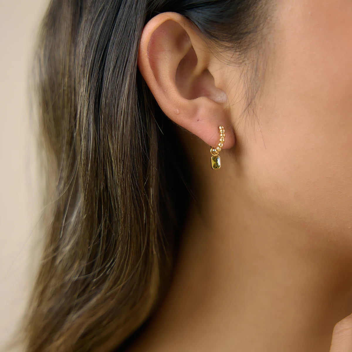 Chic Green Zircon Pendant Earring