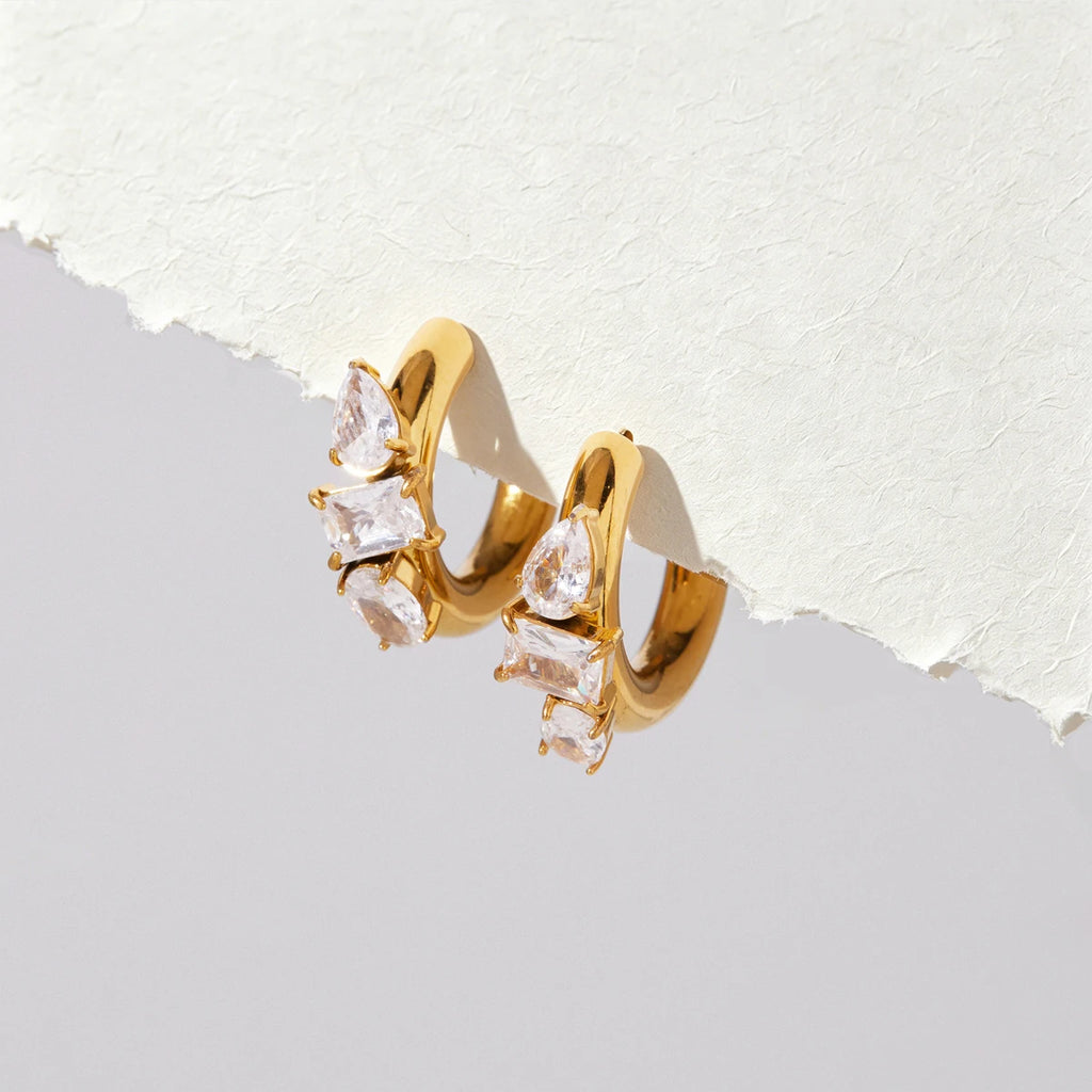 Zircon C Shape Drop Earring