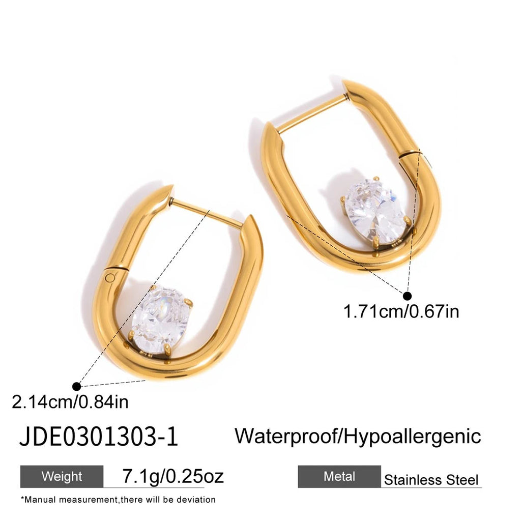 Classic Oval Water Drop Zircon Earrings