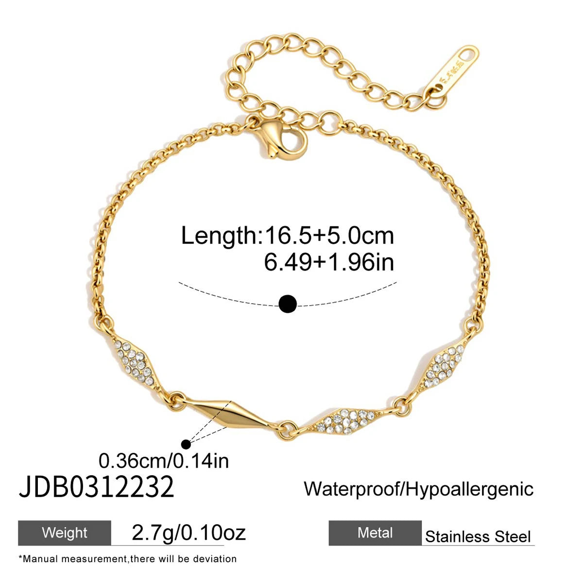 Classic Geometric Zircon Bracelet