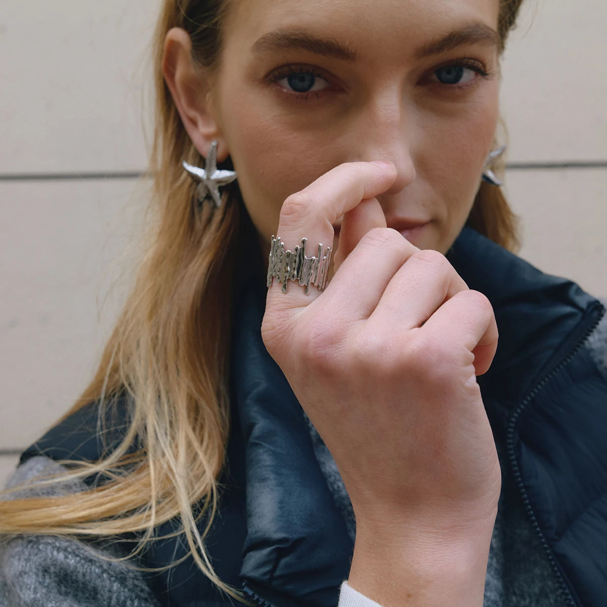 Big Starfish Stud Earrings