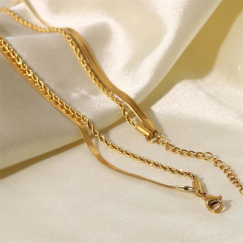 Double Layered Stainless Steel Necklace