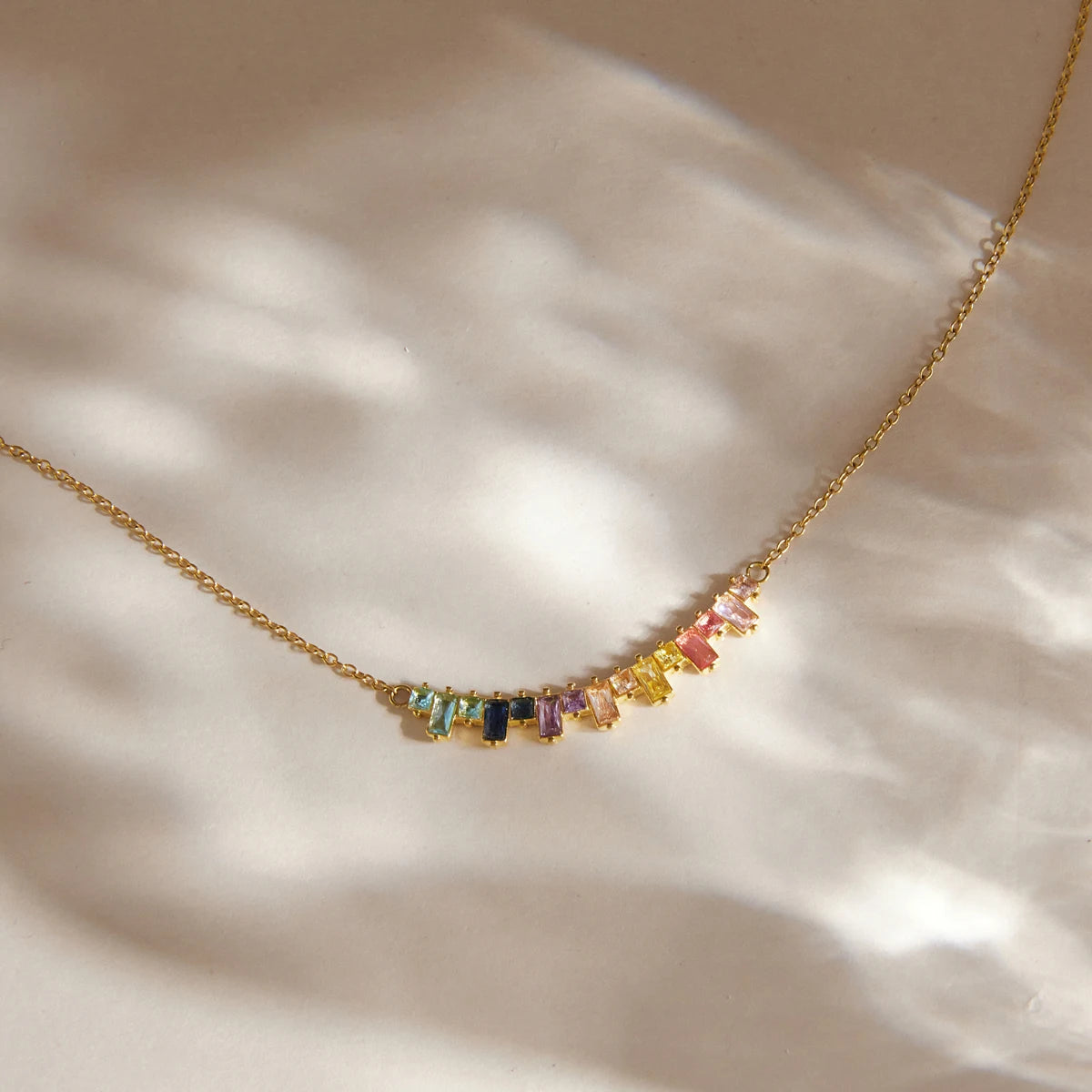 Delicate Colored Cubic Zircon Necklace