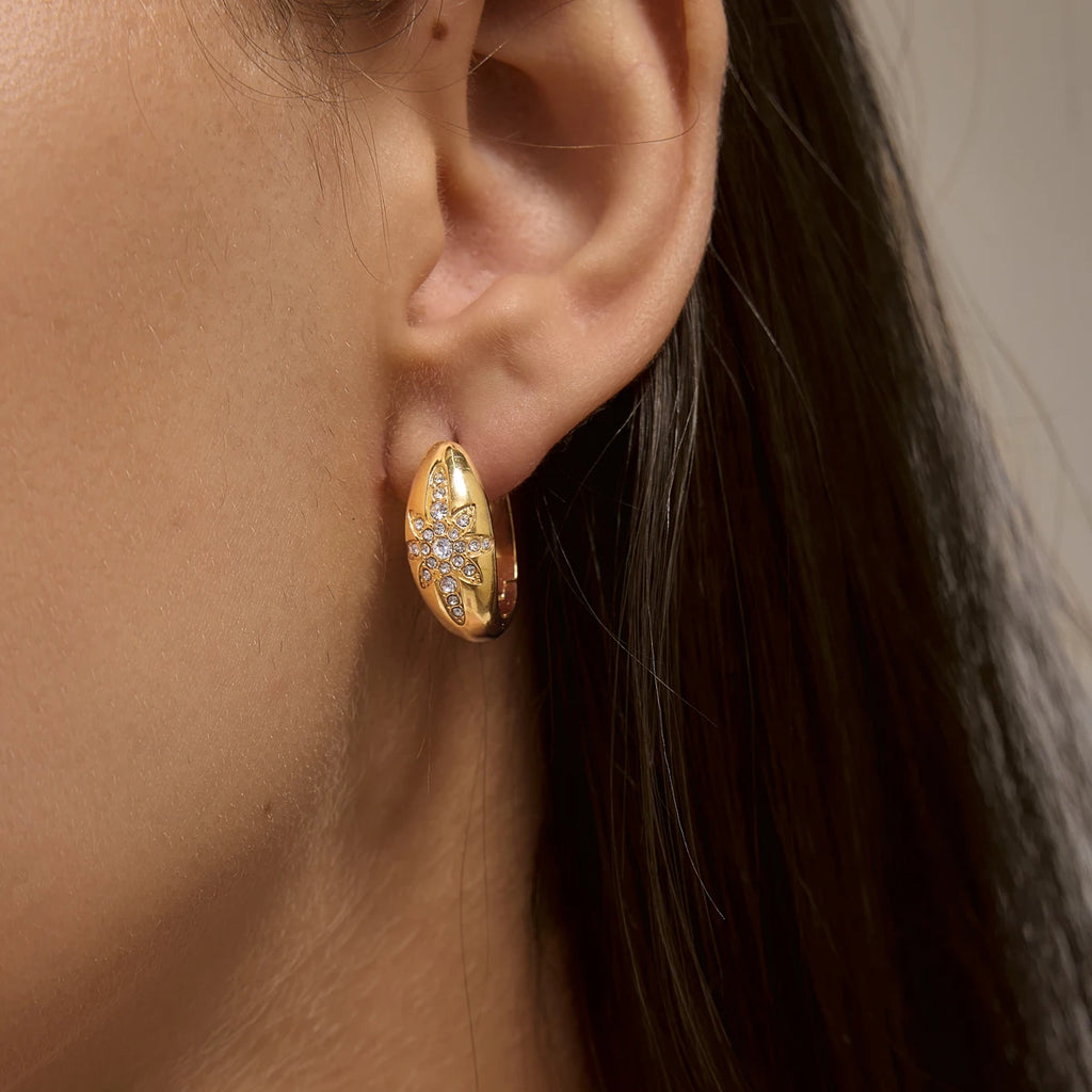 Rhinestone Star Hoop Earring