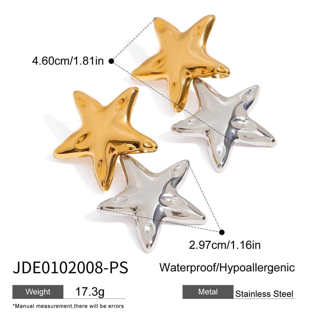 Double Layers Pentagram Earrings