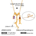 Coral Red Zircon Fish Pendant Necklace