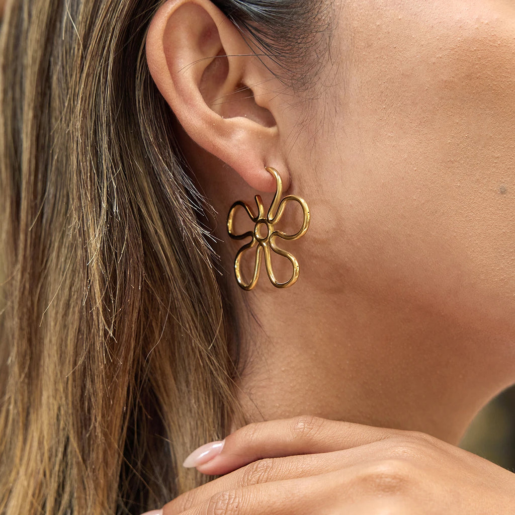 Hollow Flower Stud Earrings