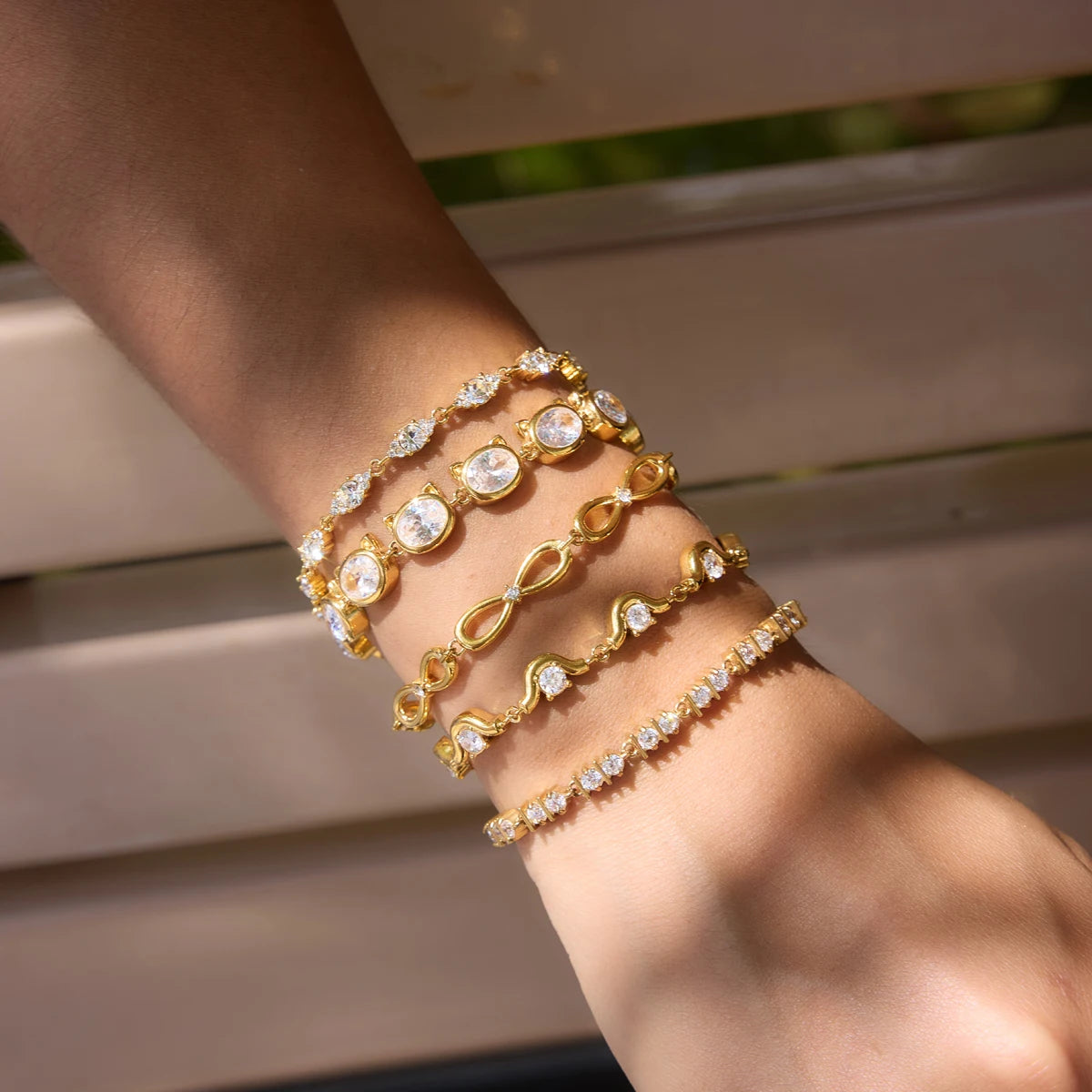 Luxury Chunky Zircon Geometric Bracelet