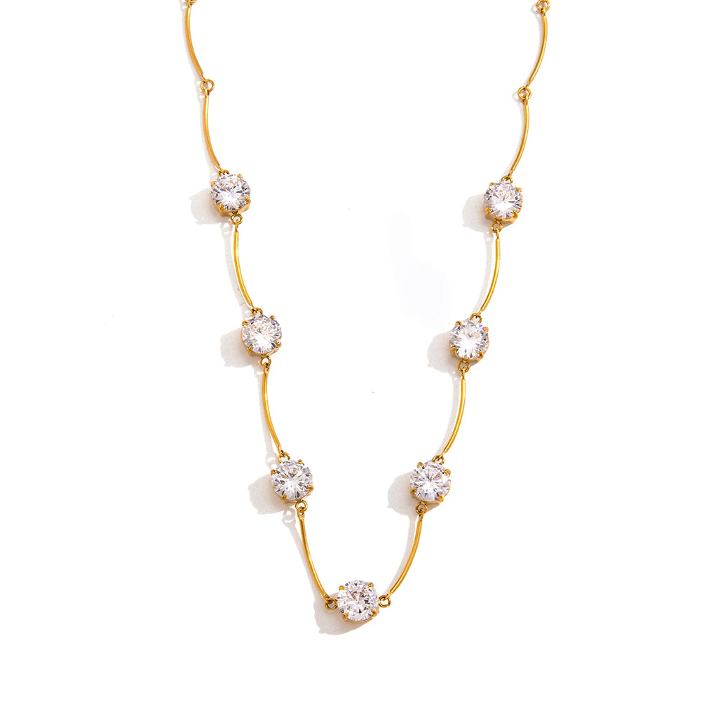 Elegant Round Zircon Choker Necklace