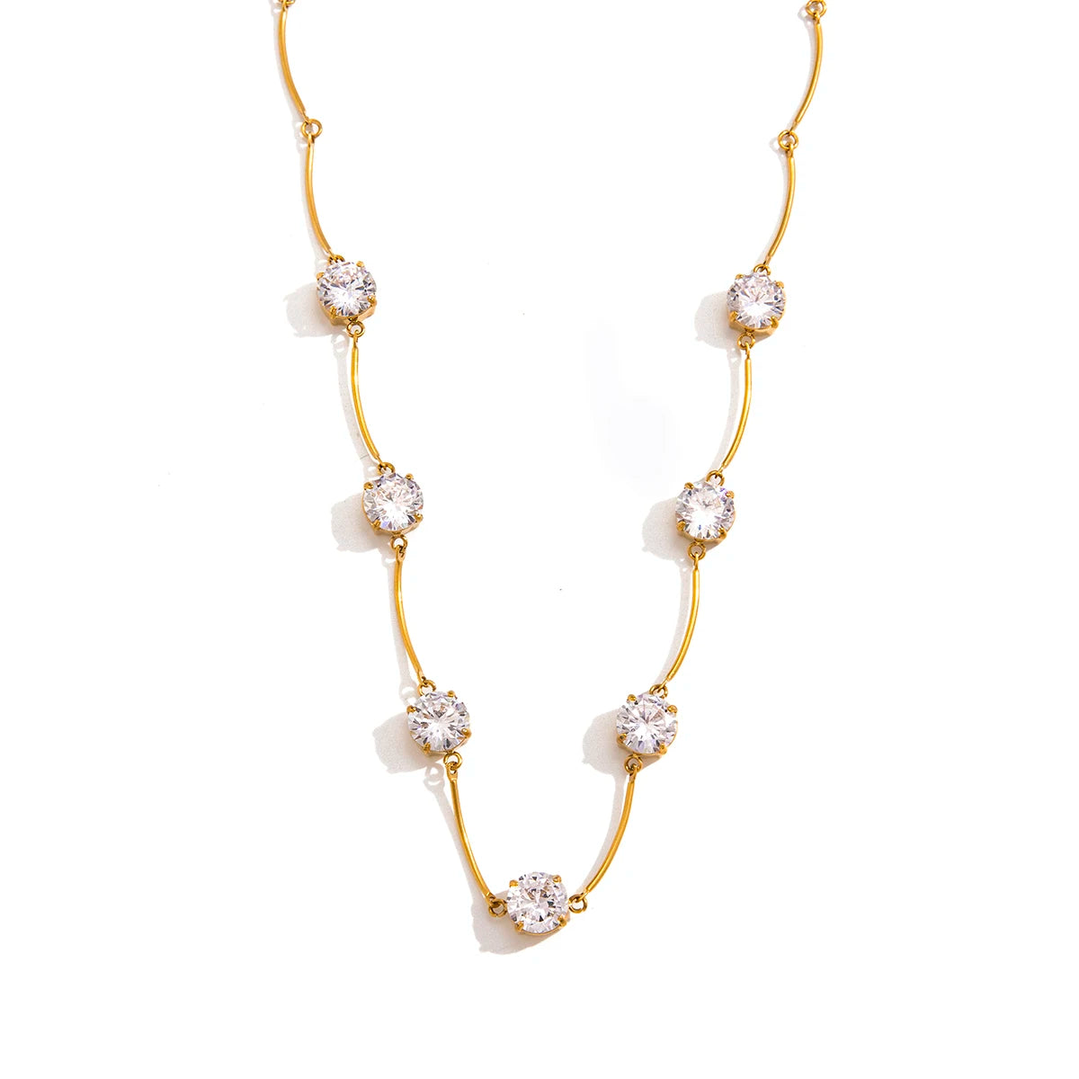 Elegant Round Zircon Choker Necklace