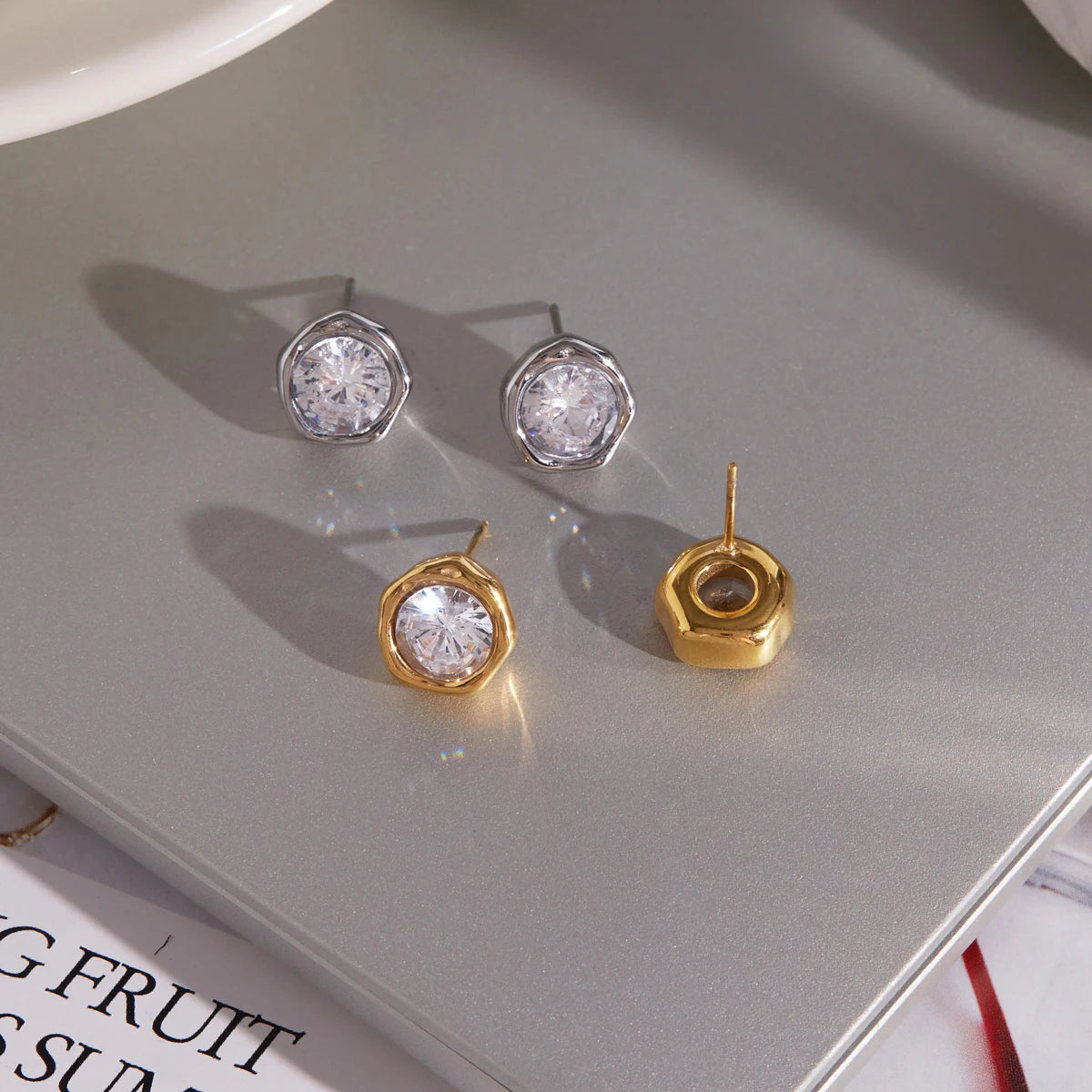 Classic Round Cubic Zircon Stud Earring
