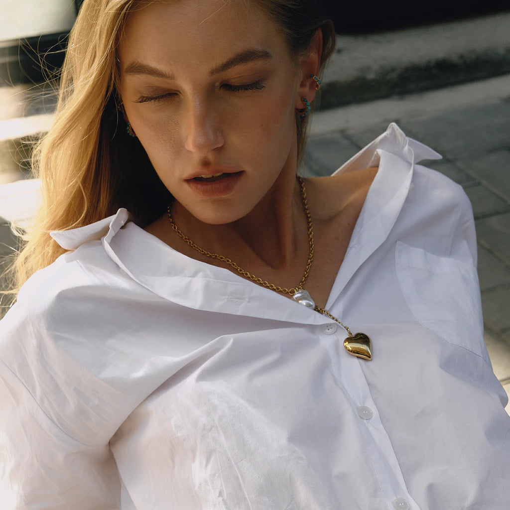Y Shape Chain Heart Pendant Necklace
