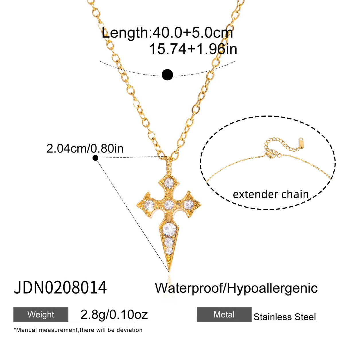 Classic Crystal Cross Drop Earrings
