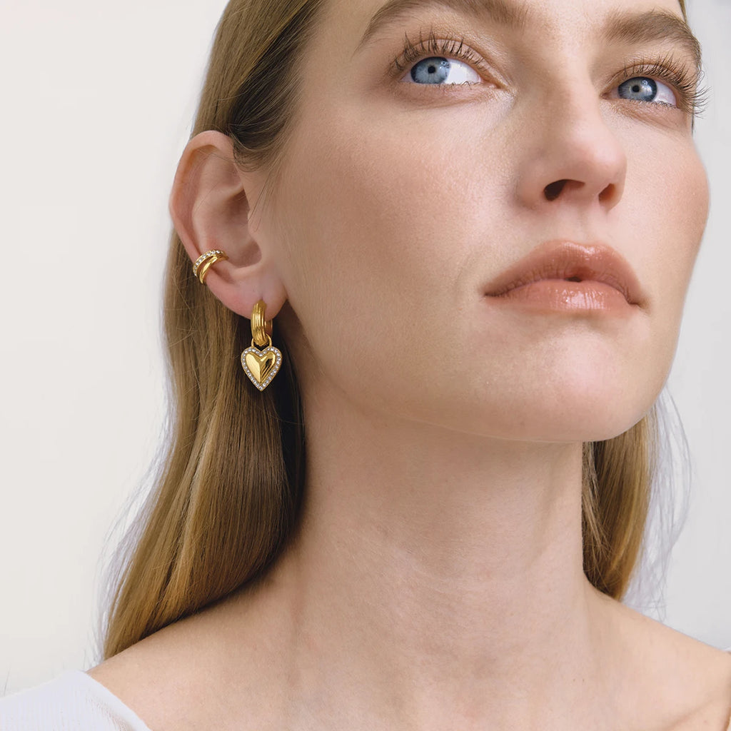 Romantic Crystal Heart Drop Earrings
