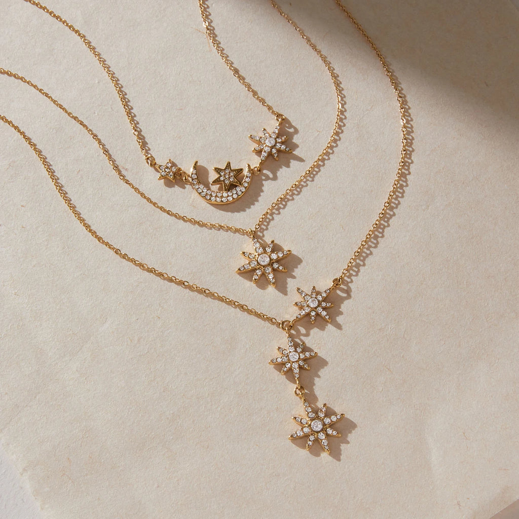 Star Moon Zircon Necklace