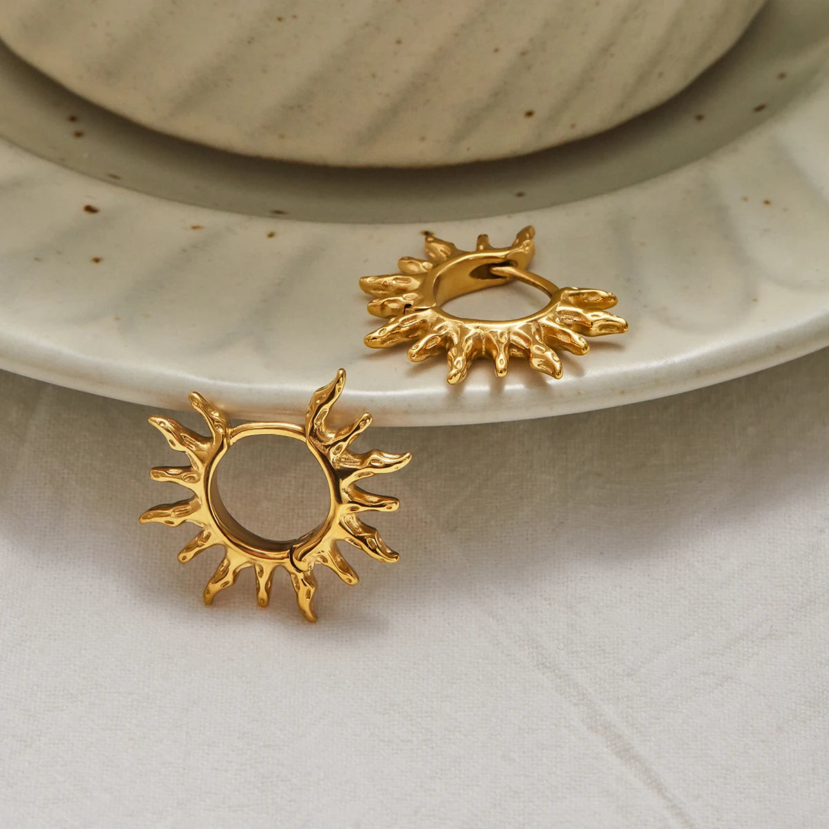 Hollow Sun Hoop Earrings