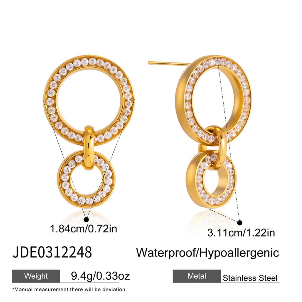 Delicate Full Zircon Circle Earrings