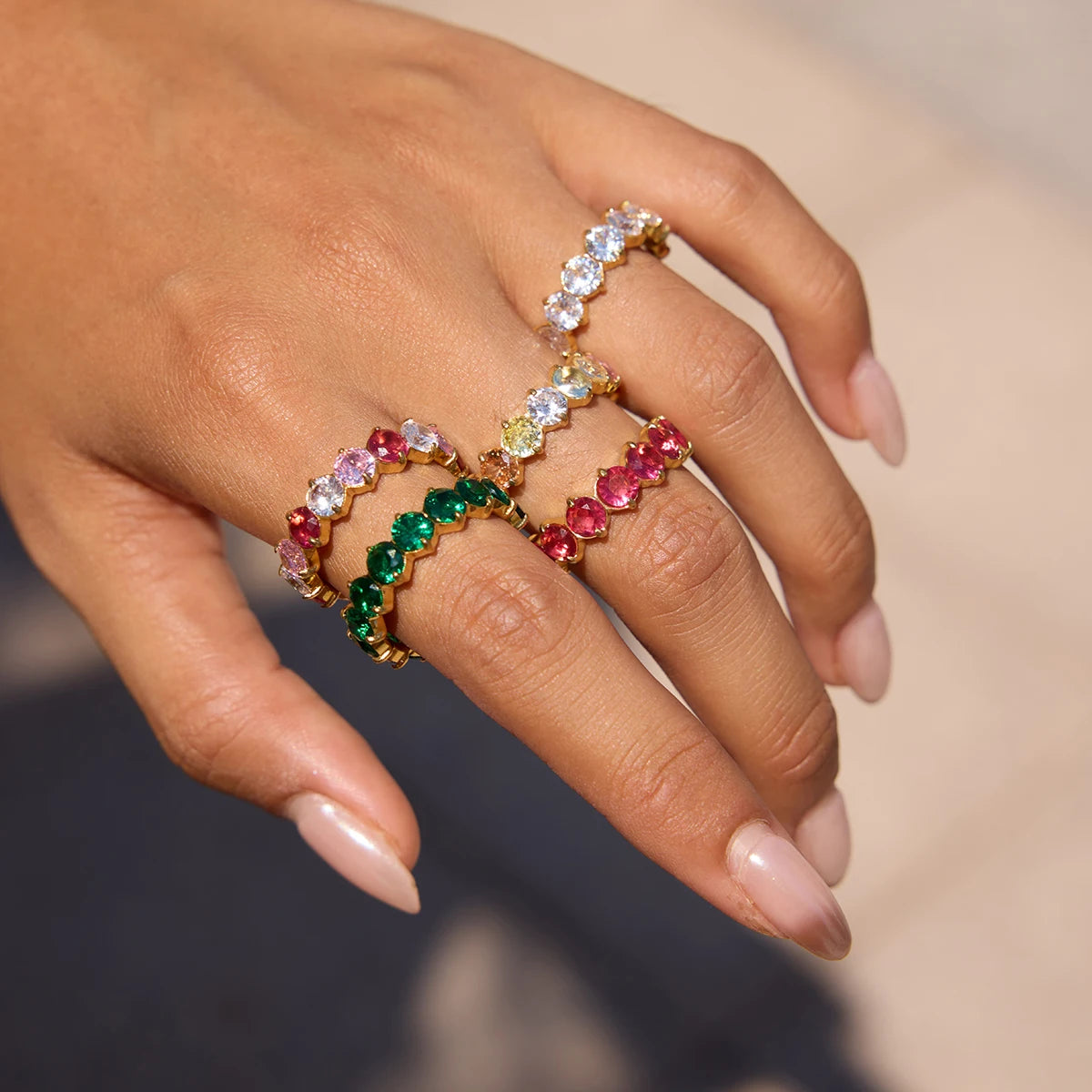 Multicolor Zircon Rings