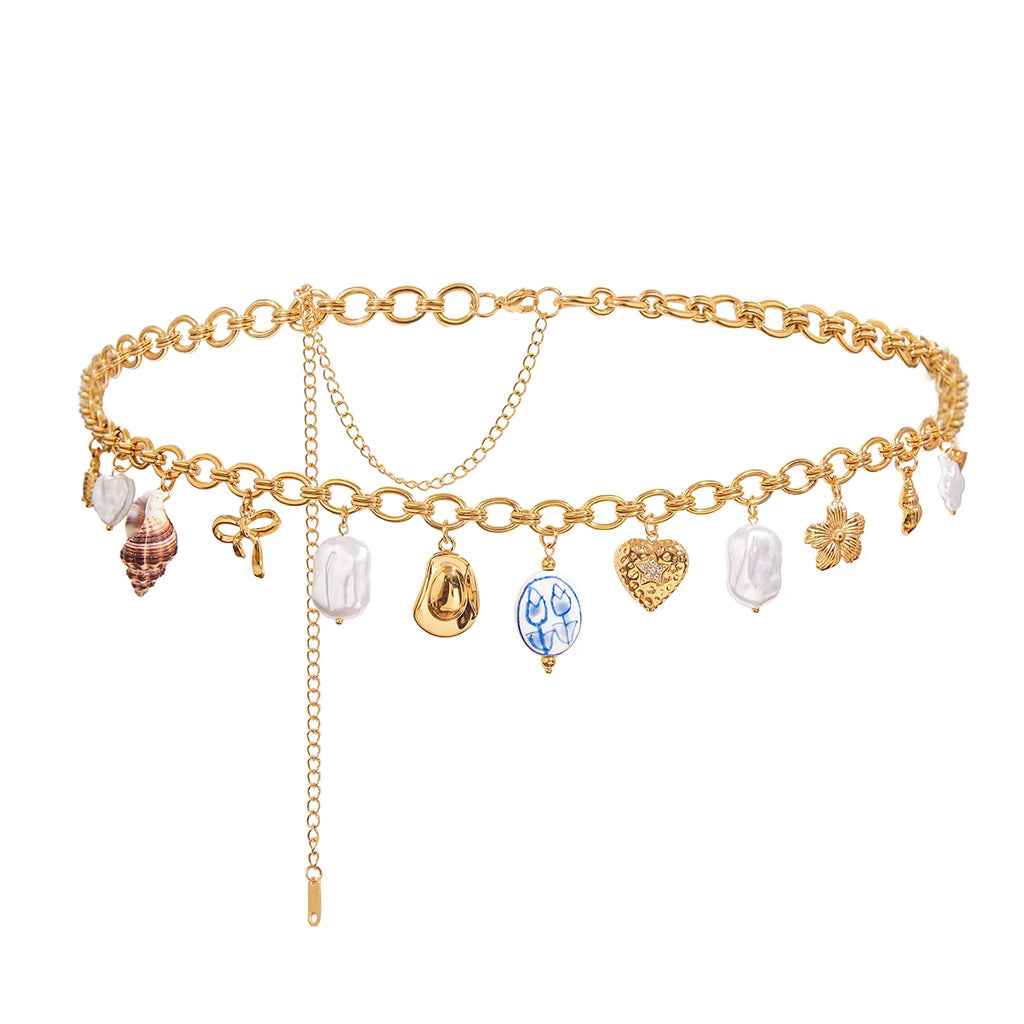 Natural Shell Pearl Waist Chain